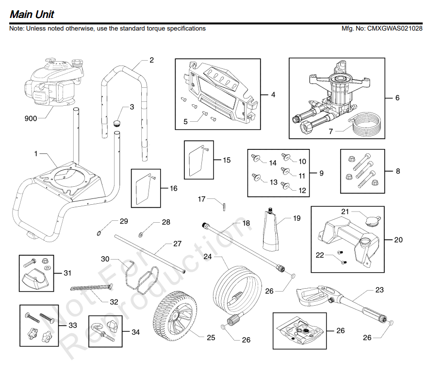 Craftsman Pressure Washer CMXGWAS021028-00 Parts